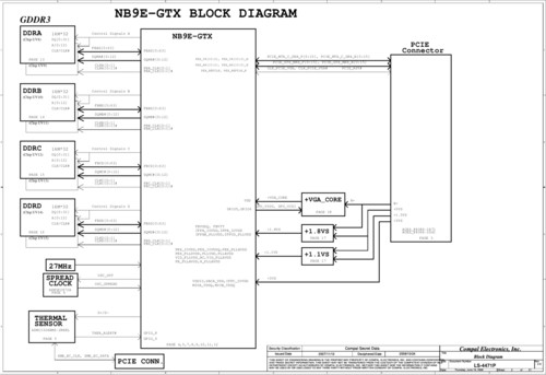 Схема nVidia NB9E-GTX Compal LS-4471P KSRAA Rev: 2.0