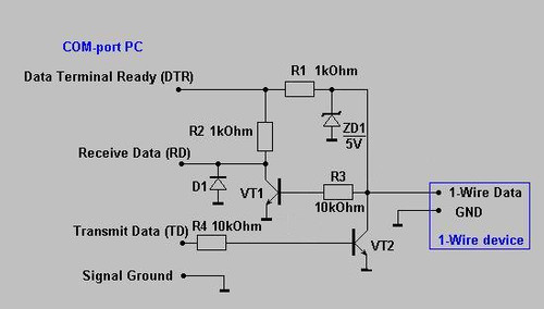 Фото: Схема программатора 1-Wire
